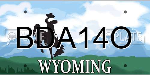 BDA14O Wyoming License Plate
