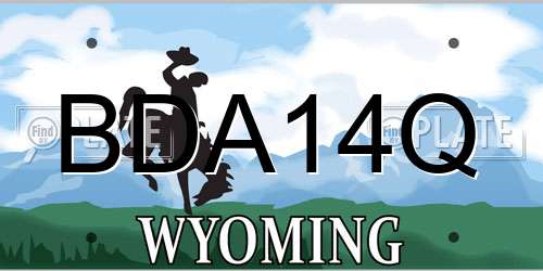 BDA14Q Wyoming License Plate