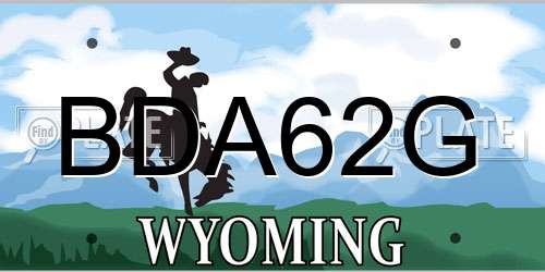 BDA62G Wyoming License Plate