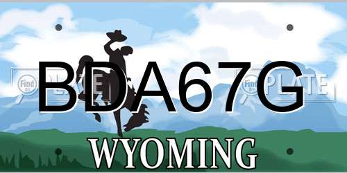 BDA67G Wyoming License Plate