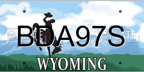 BDA97S Wyoming License Plate