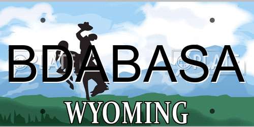 BDABASA Wyoming License Plate