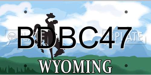 BDBC47 Wyoming License Plate