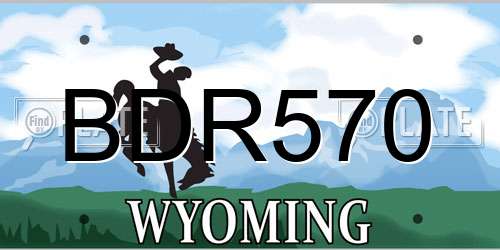 BDR570 Wyoming License Plate