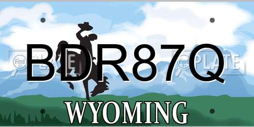 BDR87Q Wyoming License Plate