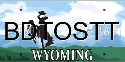 BDTOSTT Wyoming License Plate