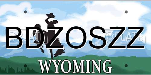 BDZOSZZ Wyoming License Plate