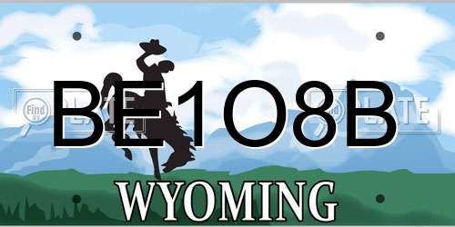 BE1O8B Wyoming License Plate