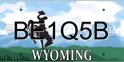 BE1Q5B Wyoming License Plate
