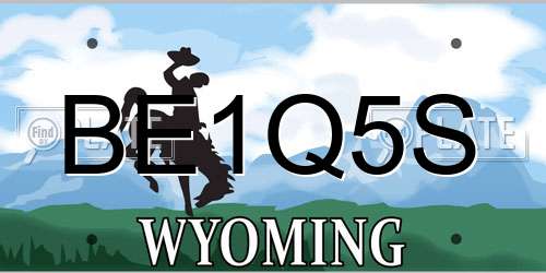 BE1Q5S Wyoming License Plate