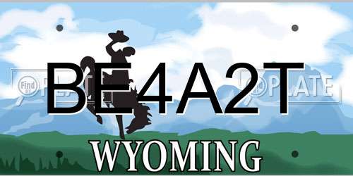 BE4A2T Wyoming License Plate