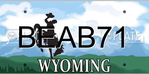 BEAB71 Wyoming License Plate