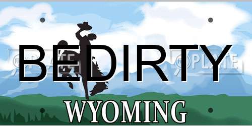 BEDIRTY Wyoming License Plate