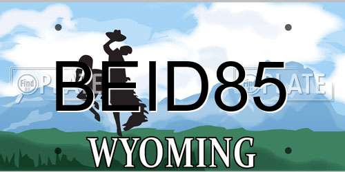 BEID85 Wyoming License Plate