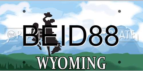 BEID88 Wyoming License Plate