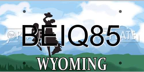 BEIQ85 Wyoming License Plate