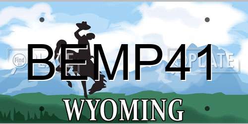 BEMP41 Wyoming License Plate