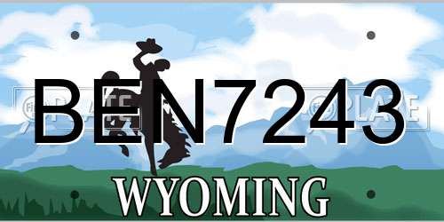 BEN7243 Wyoming License Plate