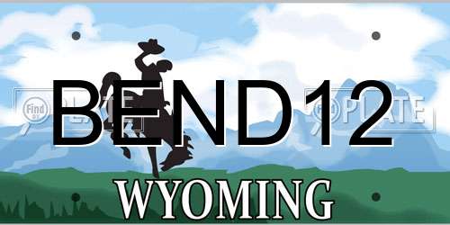 BEND12 Wyoming License Plate