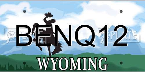 BENQ12 Wyoming License Plate