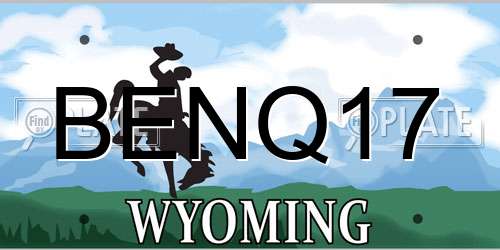 BENQ17 Wyoming License Plate