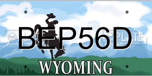 BEP56D Wyoming License Plate