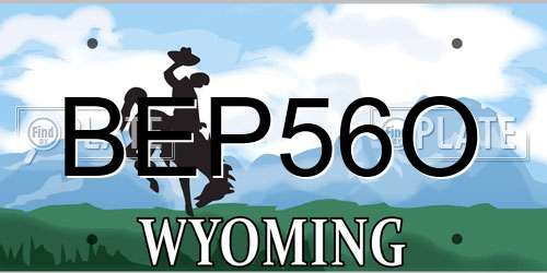 BEP56O Wyoming License Plate