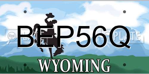 BEP56Q Wyoming License Plate