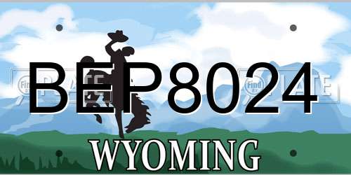 BEP8024 Wyoming License Plate