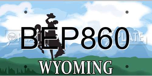 BEP860 Wyoming License Plate