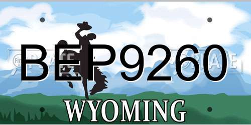 BEP9260 Wyoming License Plate