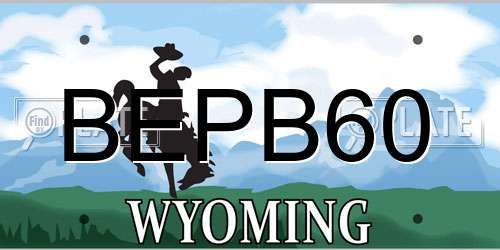 BEPB60 Wyoming License Plate