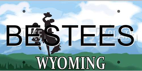 BESTEES Wyoming License Plate