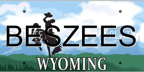 BESZEES Wyoming License Plate