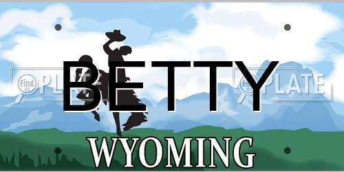 BETTY Wyoming License Plate