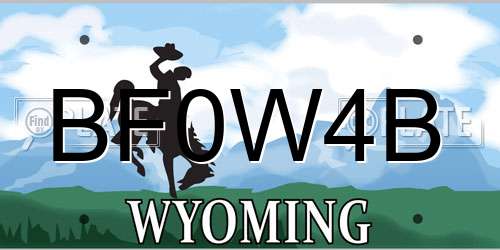 BF0W4B Wyoming License Plate