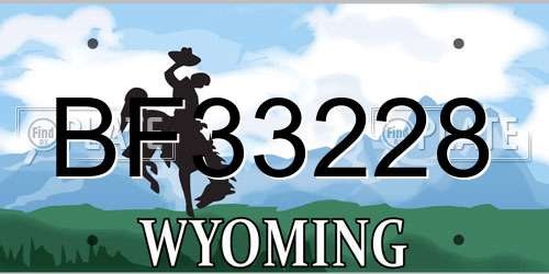 BF33228 Wyoming License Plate