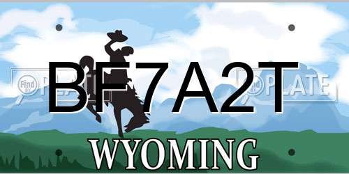 BF7A2T Wyoming License Plate