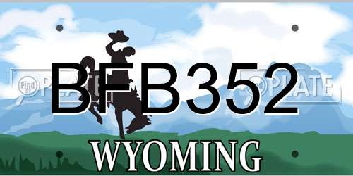 BFB352 Wyoming License Plate