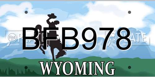 BFB978 Wyoming License Plate
