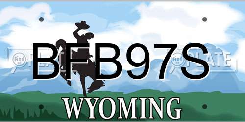 BFB97S Wyoming License Plate