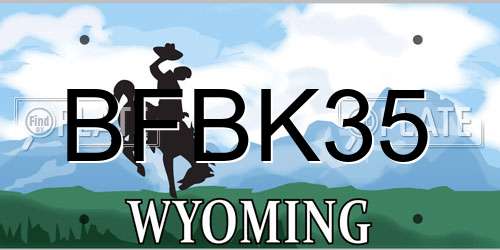 BFBK35 Wyoming License Plate