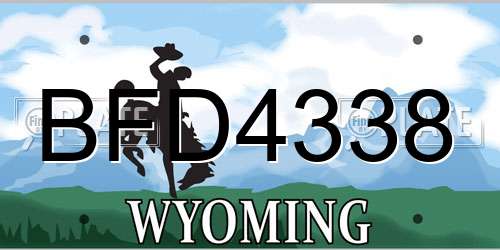 BFD4338 Wyoming License Plate
