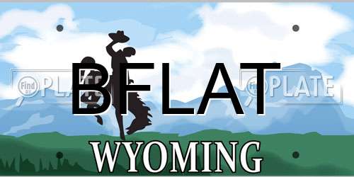 BFLAT Wyoming License Plate
