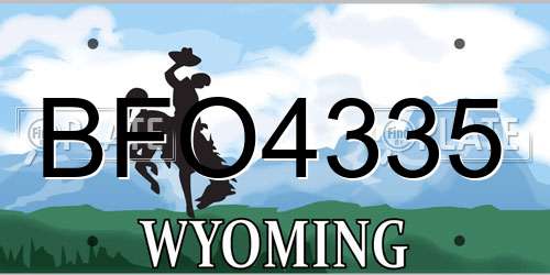 BFO4335 Wyoming License Plate