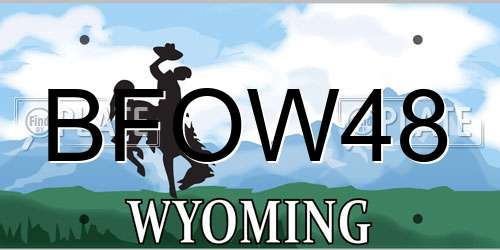 BFOW48 Wyoming License Plate