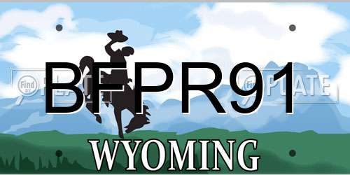 BFPR91 Wyoming License Plate