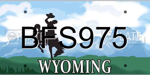 BFS975 Wyoming License Plate