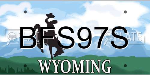 BFS97S Wyoming License Plate