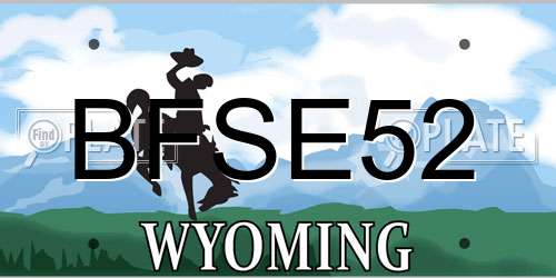 BFSE52 Wyoming License Plate